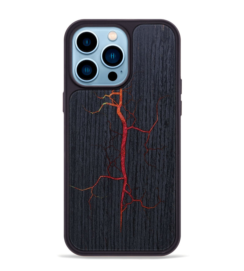 iPhone 14 Pro Max Wood+Resin Phone Case - Valeria (Fire & Ice, 693186)
