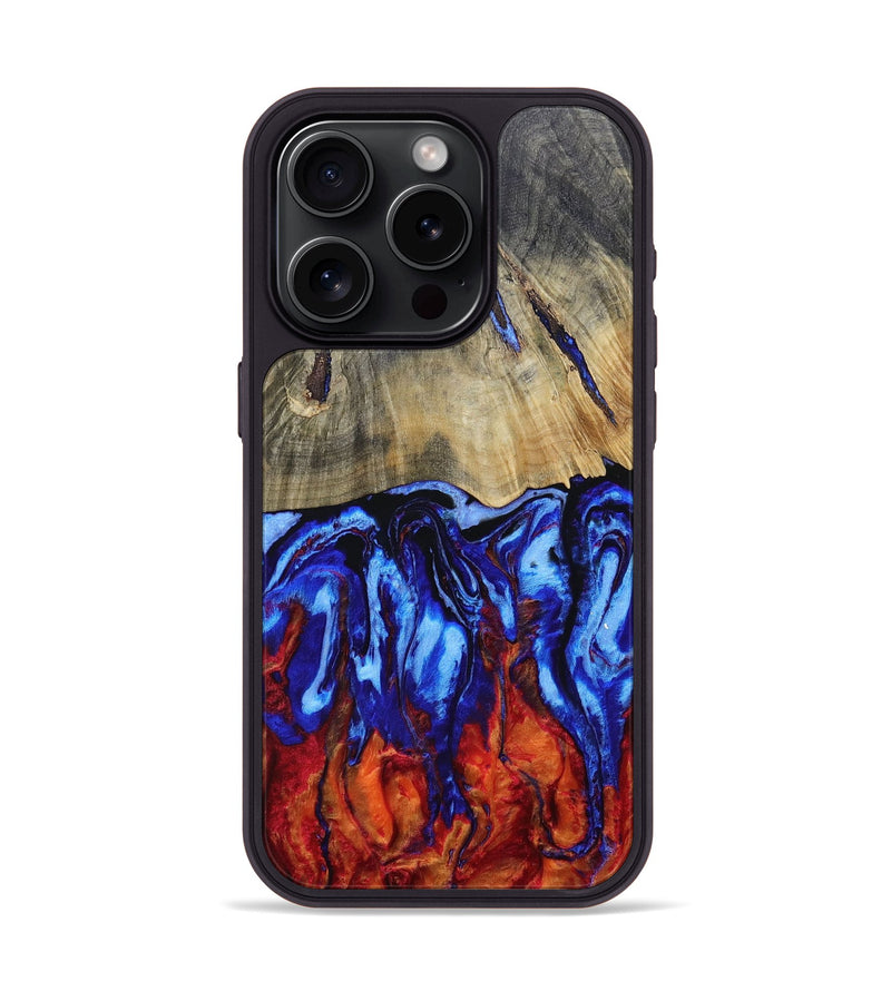 iPhone 15 Pro Wood+Resin Phone Case - Esmeralda (Fire & Ice, 693189)