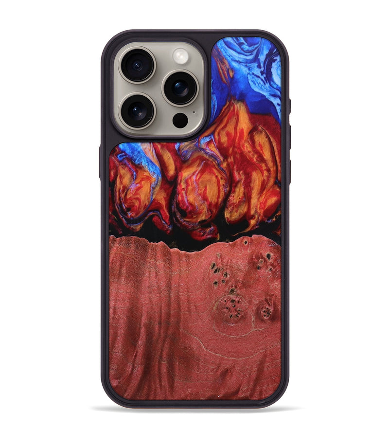 iPhone 15 Pro Max Wood+Resin Phone Case - Jadyn (Fire & Ice, 693192)