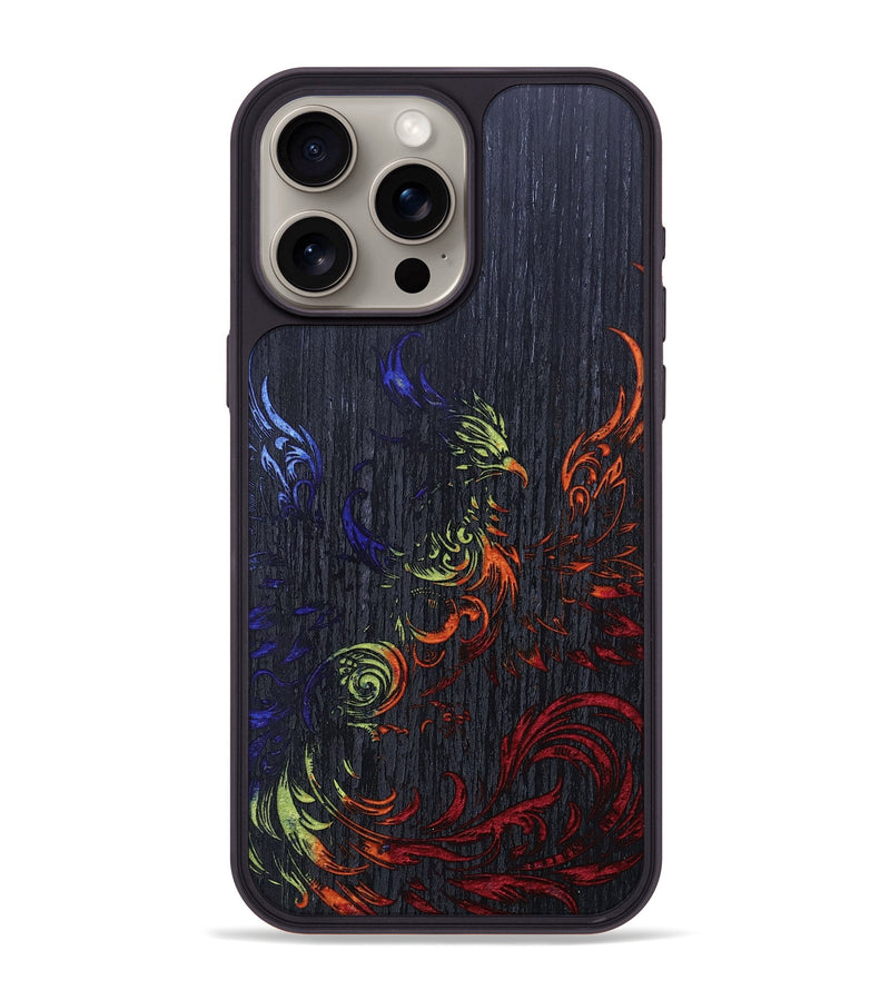iPhone 15 Pro Max Wood+Resin Phone Case - Tamra (Fire & Ice, 693214)