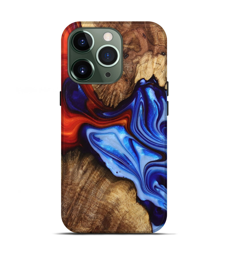 iPhone 13 Pro Wood+Resin Live Edge Phone Case - Kristy (Fire & Ice, 693324)