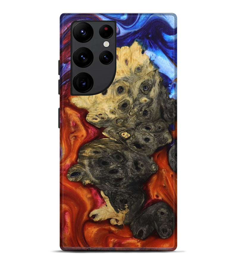 Galaxy S22 Ultra Wood+Resin Live Edge Phone Case - Keisha (Fire & Ice, 693336)