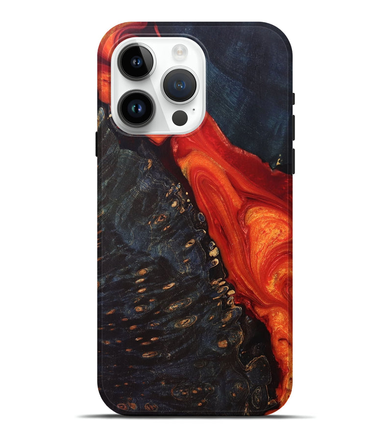 iPhone 15 Pro Max Wood+Resin Live Edge Phone Case - Jake (Fire & Ice, 693340)