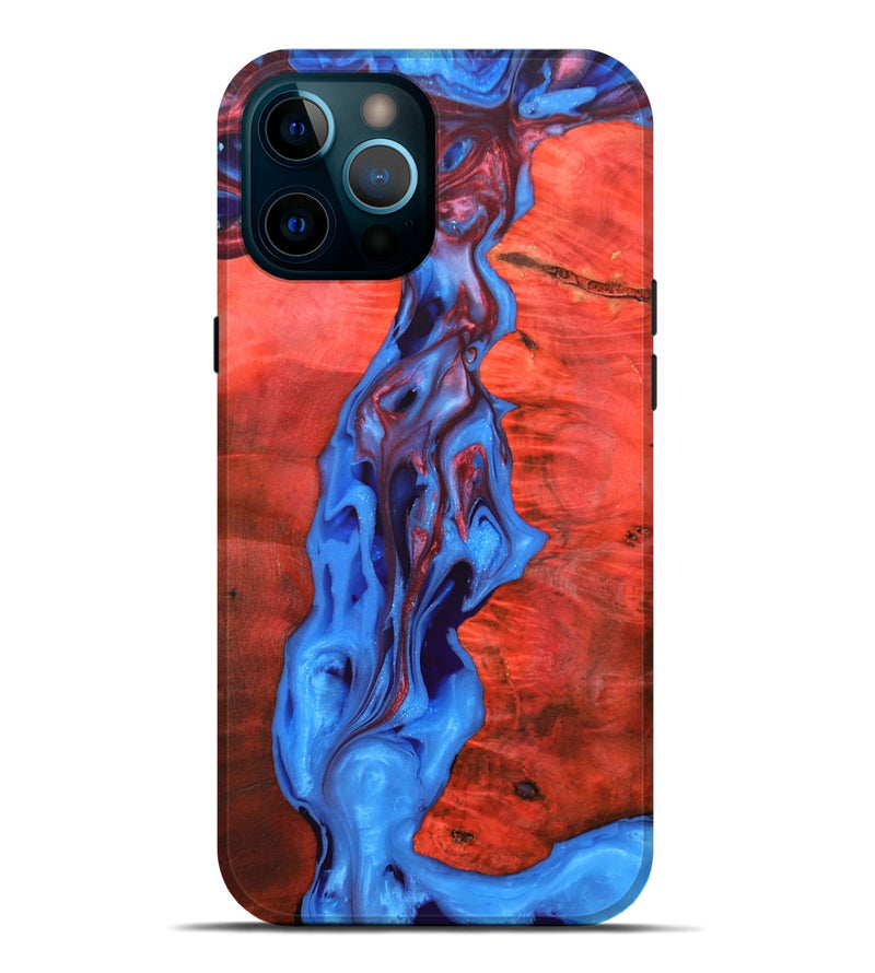 iPhone 12 Pro Max Wood+Resin Live Edge Phone Case - Kenya (Fire & Ice, 693344)
