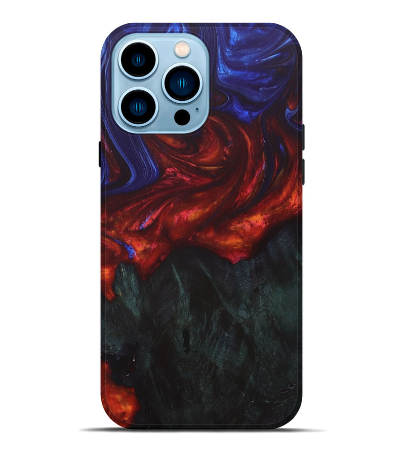 iPhone 14 Pro Max Wood+Resin Live Edge Phone Case - Amie (Fire & Ice, 693345)