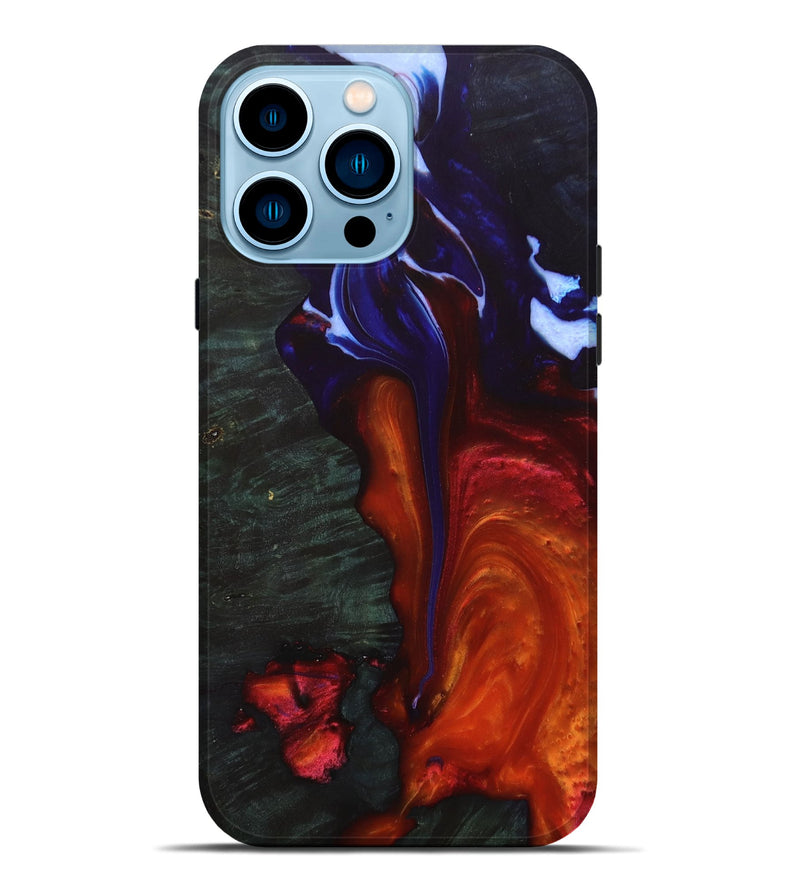 iPhone 14 Pro Max Wood+Resin Live Edge Phone Case - Candy (Fire & Ice, 693349)