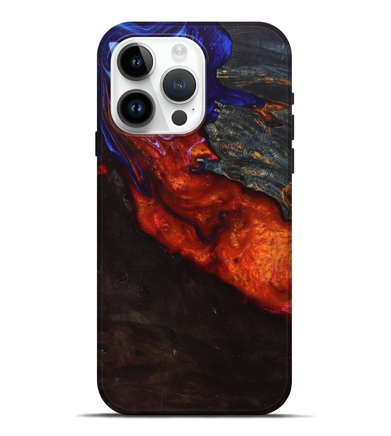 iPhone 15 Pro Max Wood+Resin Live Edge Phone Case - Xavier (Fire & Ice, 693352)
