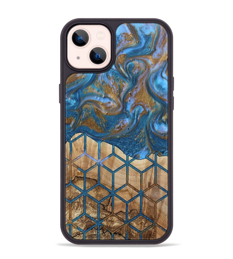 iPhone 14 Plus Wood+Resin Phone Case - Hailee (Pattern, 693424)