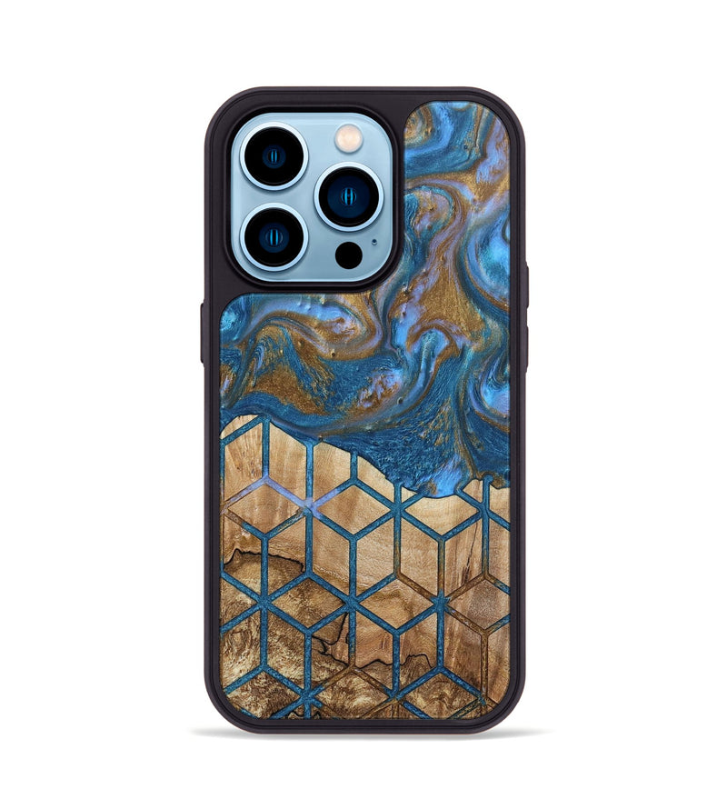 iPhone 14 Pro Wood+Resin Phone Case - Hailee (Pattern, 693424)