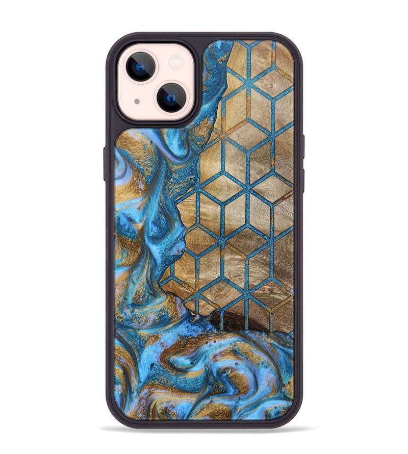 iPhone 14 Plus Wood+Resin Phone Case - Khloe (Pattern, 693428)