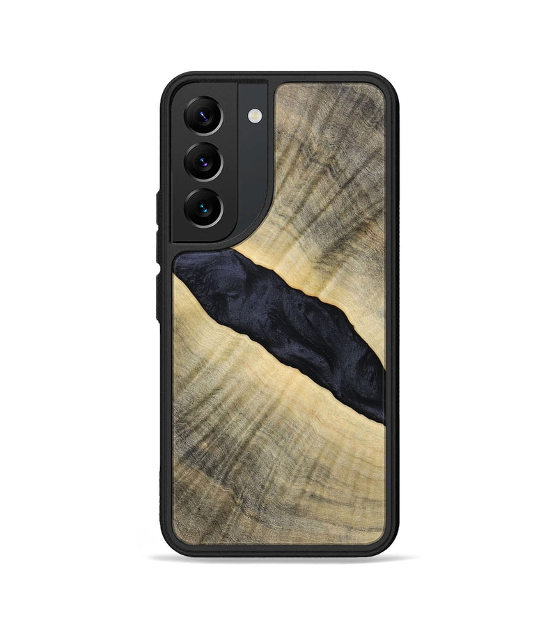 Galaxy S22 Wood+Resin Phone Case - Audrey (Pure Black, 693469)