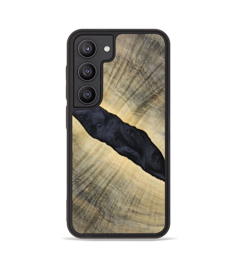 Galaxy S23 Wood+Resin Phone Case - Audrey (Pure Black, 693469)