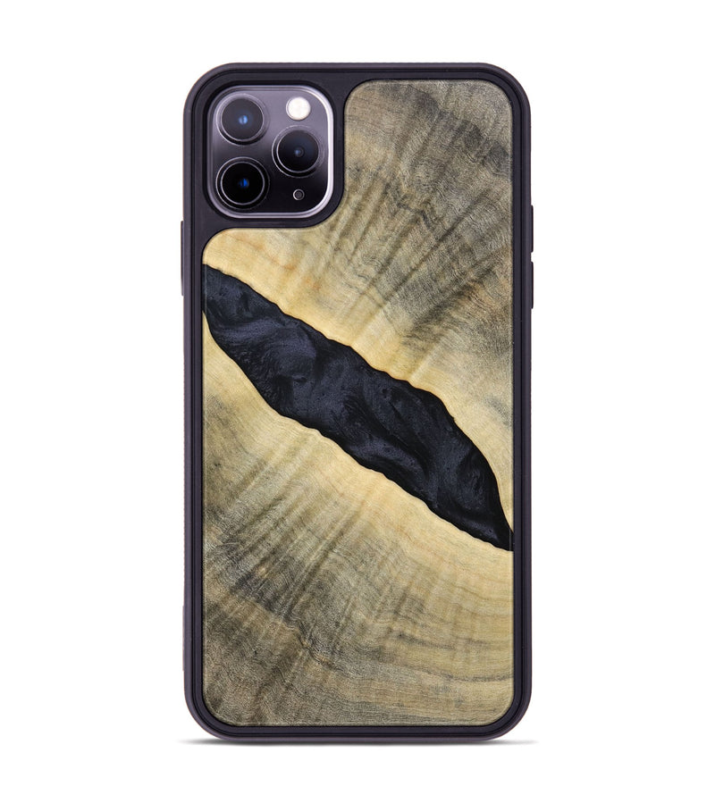 iPhone 11 Pro Max Wood+Resin Phone Case - Audrey (Pure Black, 693469)