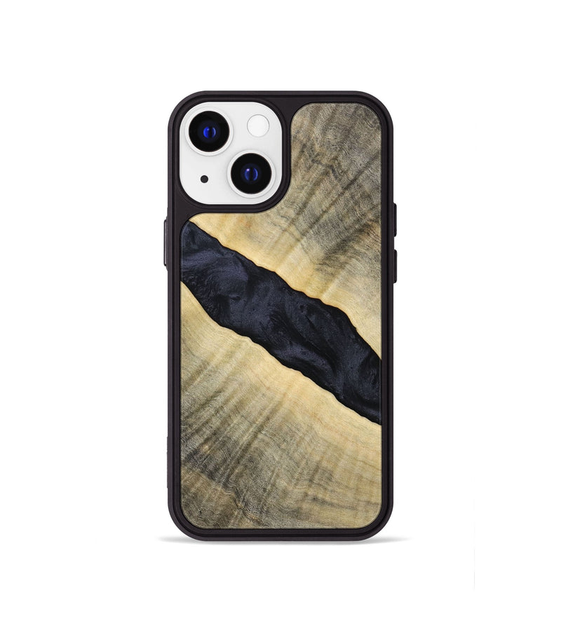 iPhone 13 mini Wood+Resin Phone Case - Audrey (Pure Black, 693469)