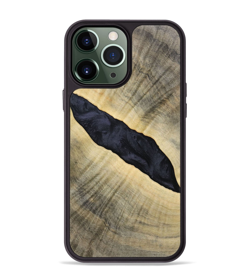 iPhone 13 Pro Max Wood+Resin Phone Case - Audrey (Pure Black, 693469)