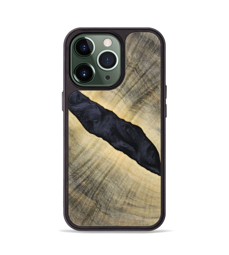 iPhone 13 Pro Wood+Resin Phone Case - Audrey (Pure Black, 693469)