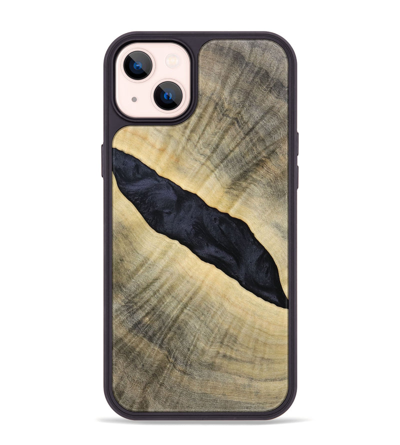 iPhone 14 Plus Wood+Resin Phone Case - Audrey (Pure Black, 693469)