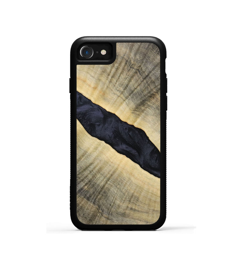 iPhone SE Wood+Resin Phone Case - Audrey (Pure Black, 693469)