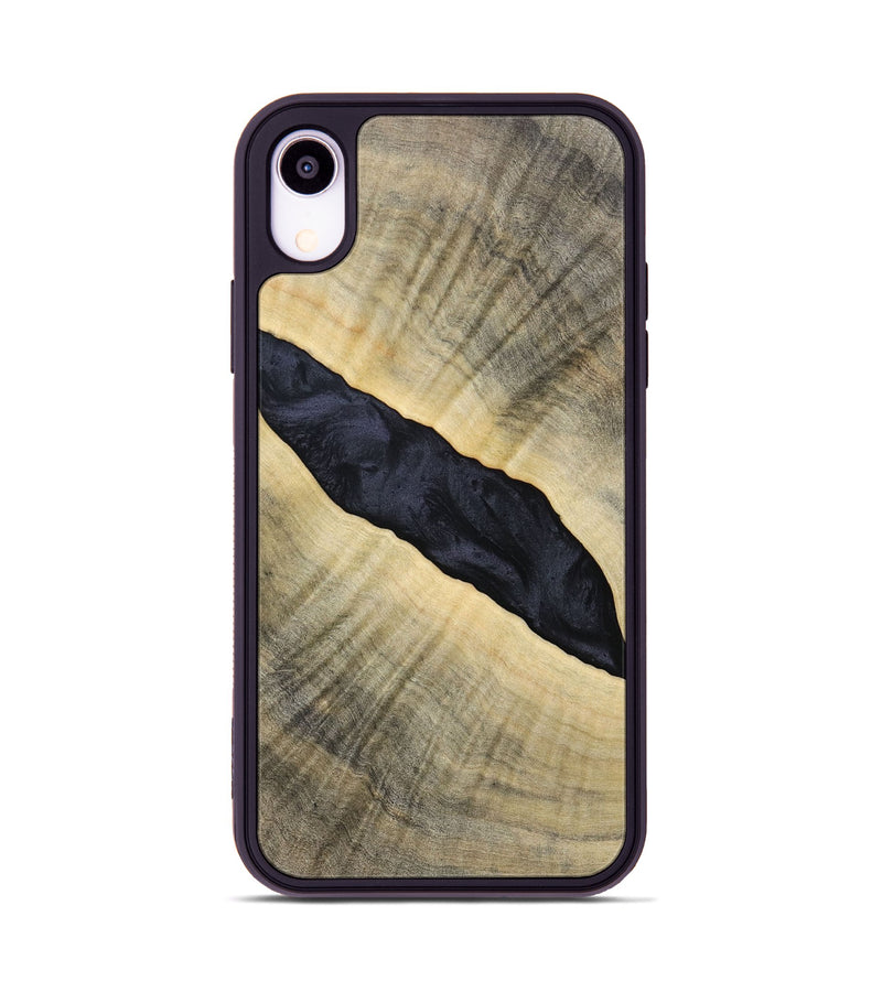 iPhone Xr Wood+Resin Phone Case - Audrey (Pure Black, 693469)