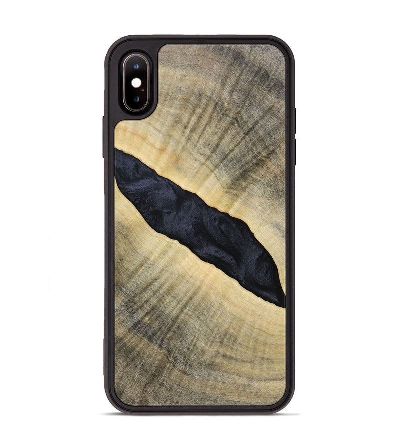 iPhone Xs Max Wood+Resin Phone Case - Audrey (Pure Black, 693469)