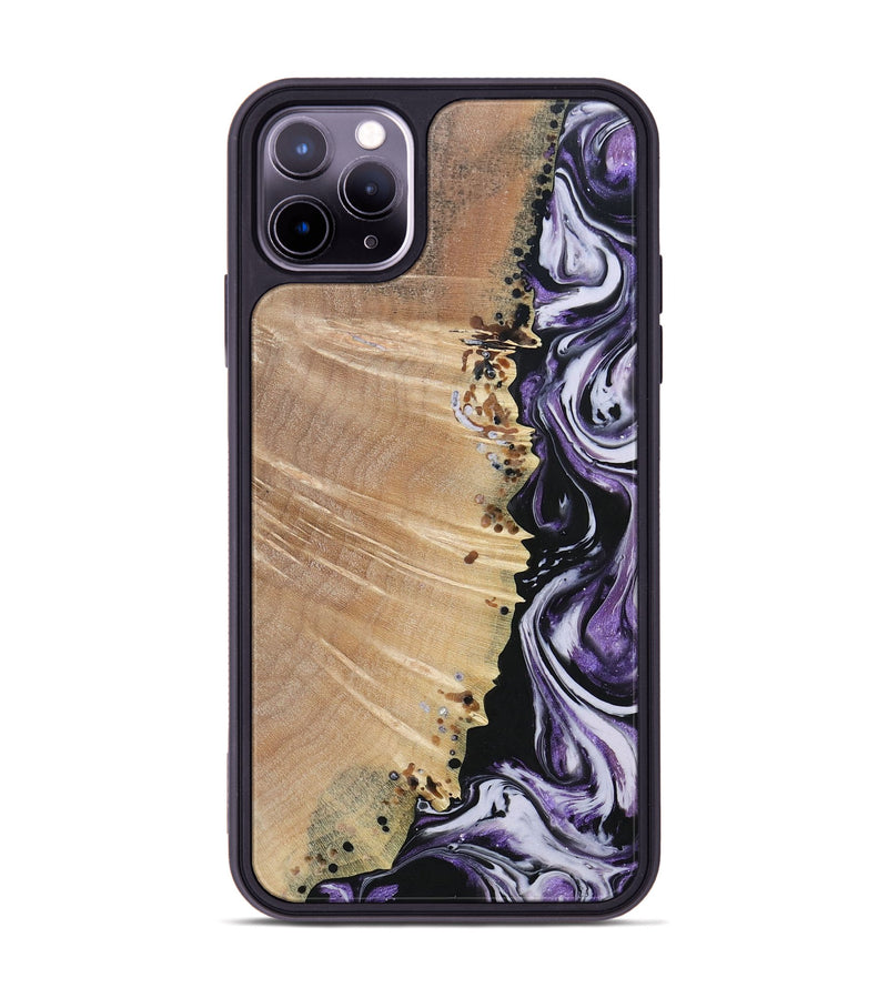 iPhone 11 Pro Max Wood+Resin Phone Case - Raquel (Purple, 693532)