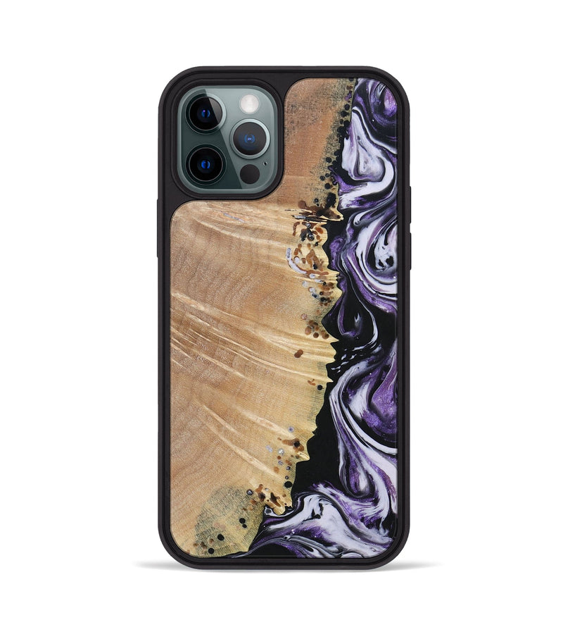iPhone 12 Pro Wood+Resin Phone Case - Raquel (Purple, 693532)