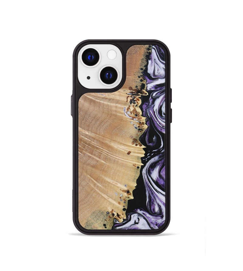 iPhone 13 mini Wood+Resin Phone Case - Raquel (Purple, 693532)