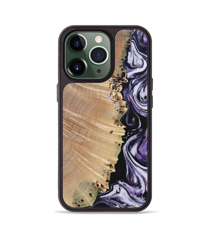iPhone 13 Pro Wood+Resin Phone Case - Raquel (Purple, 693532)