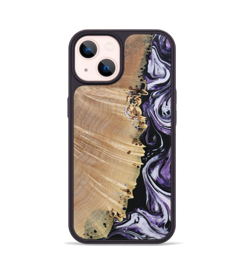 iPhone 14 Wood+Resin Phone Case - Raquel (Purple, 693532)