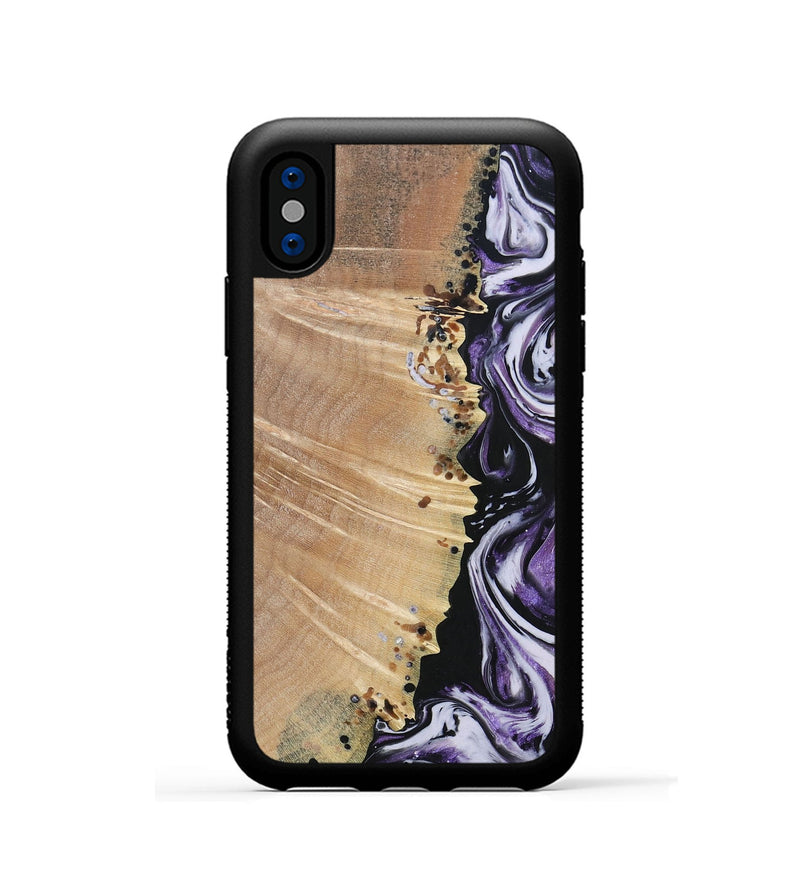 iPhone Xs Wood+Resin Phone Case - Raquel (Purple, 693532)