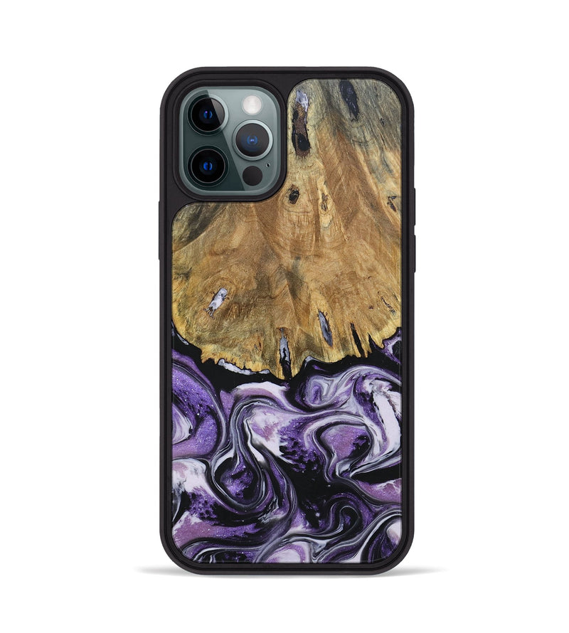 iPhone 12 Pro Wood+Resin Phone Case - Marlee (Purple, 693544)