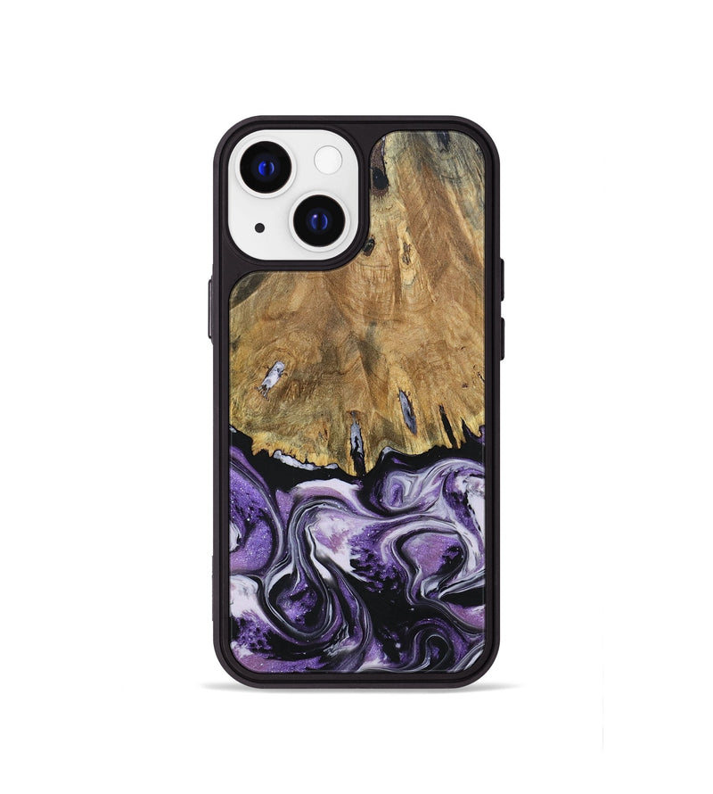 iPhone 13 mini Wood+Resin Phone Case - Marlee (Purple, 693544)