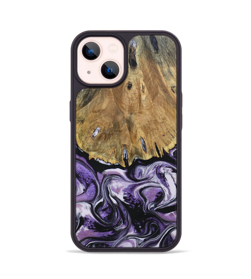 iPhone 14 Wood+Resin Phone Case - Marlee (Purple, 693544)