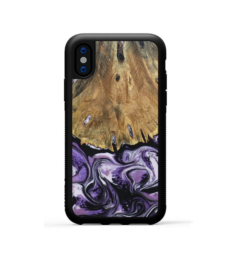 iPhone Xs Wood+Resin Phone Case - Marlee (Purple, 693544)