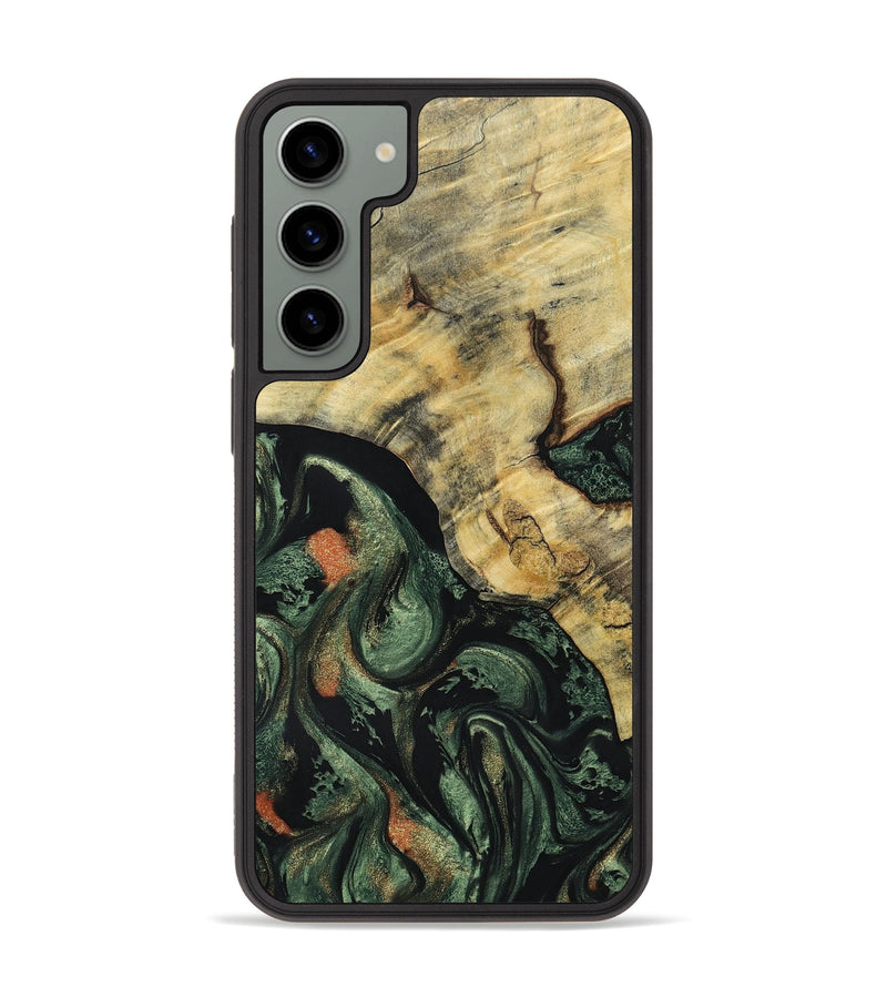 Galaxy S23 Plus Wood+Resin Phone Case - Tasha (Green, 693557)