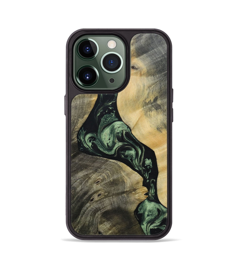 iPhone 13 Pro Wood+Resin Phone Case - Ashlee (Green, 693560)