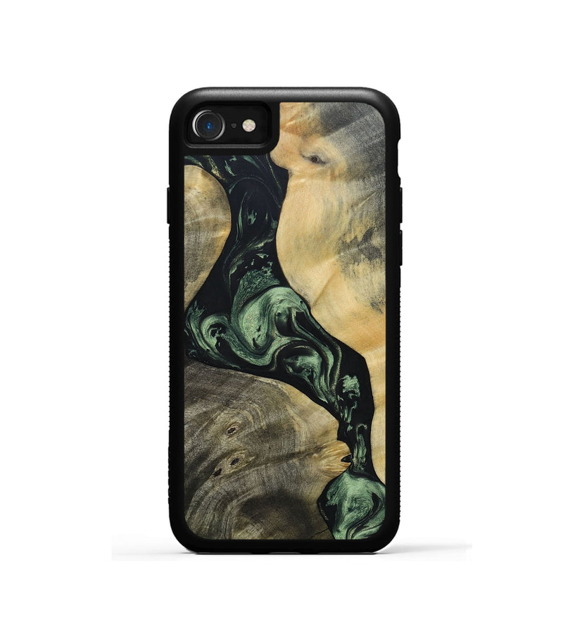 iPhone SE Wood+Resin Phone Case - Ashlee (Green, 693560)