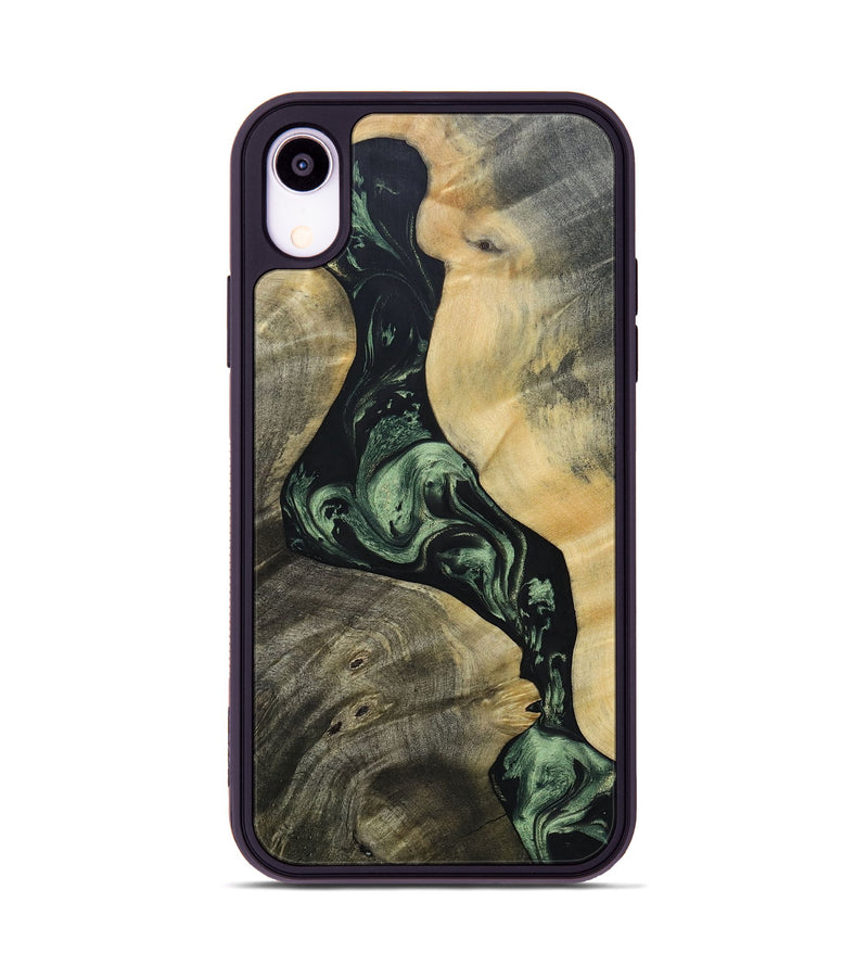iPhone Xr Wood+Resin Phone Case - Ashlee (Green, 693560)