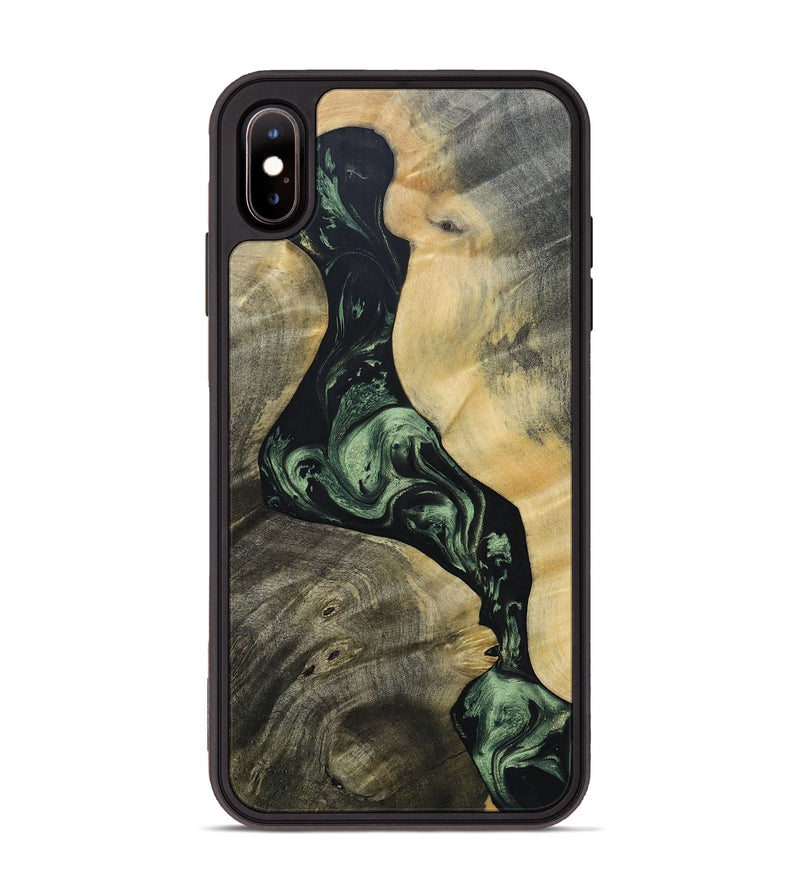 iPhone Xs Max Wood+Resin Phone Case - Ashlee (Green, 693560)