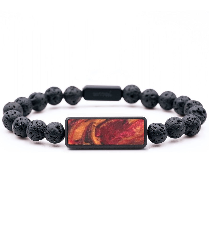 Lava Bead Wood+Resin Bracelet - Damian (Fire & Ice, 693666)