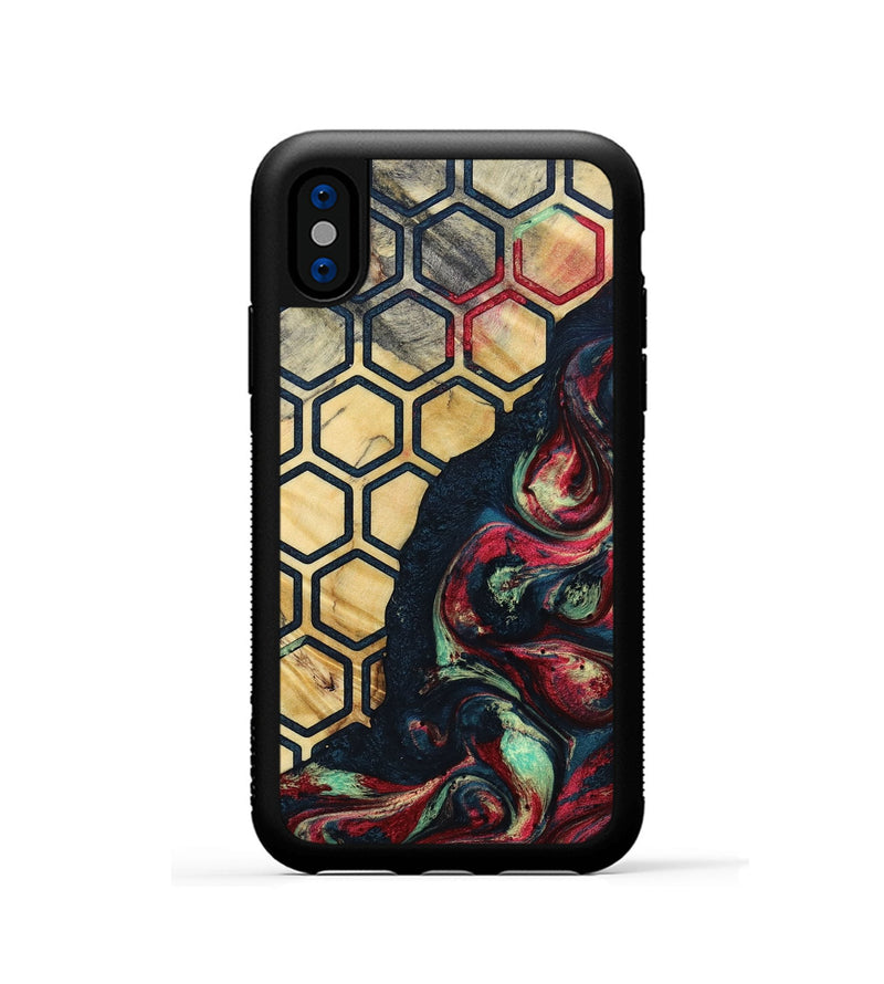 iPhone Xs Wood+Resin Phone Case - Darlene (Pattern, 693679)