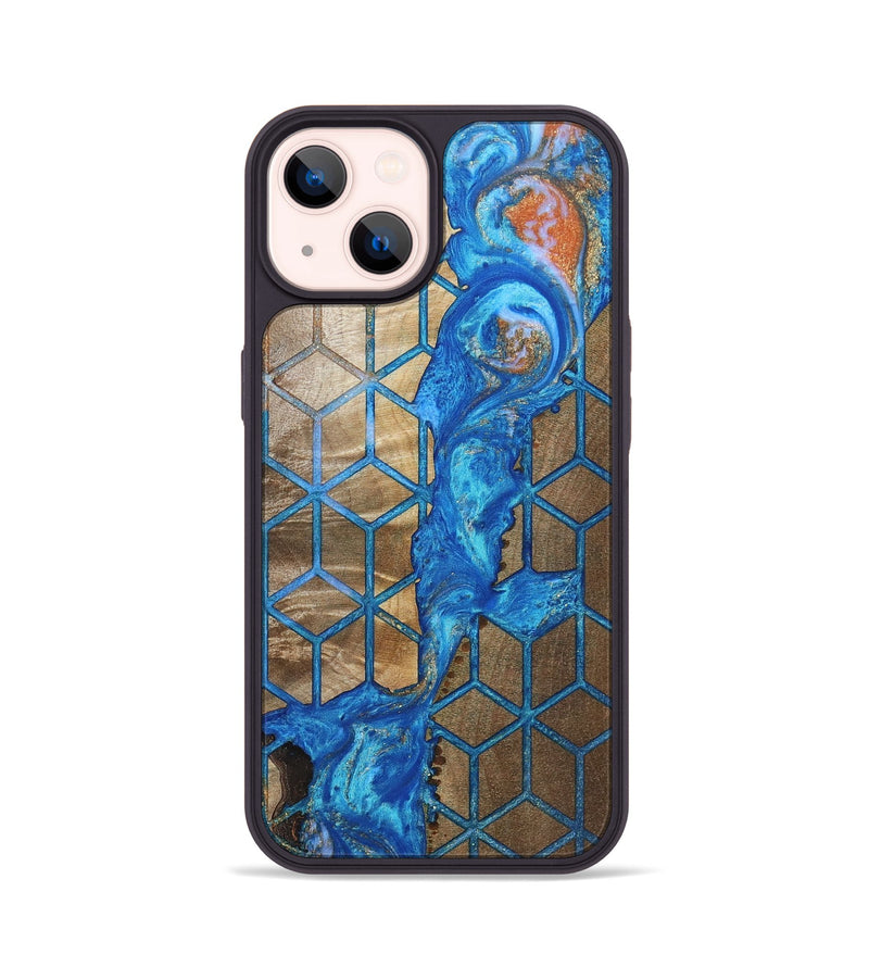 iPhone 14 Wood+Resin Phone Case - Terrance (Pattern, 693680)