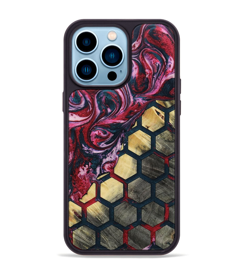 iPhone 14 Pro Max Wood+Resin Phone Case - Laurie (Pattern, 693681)