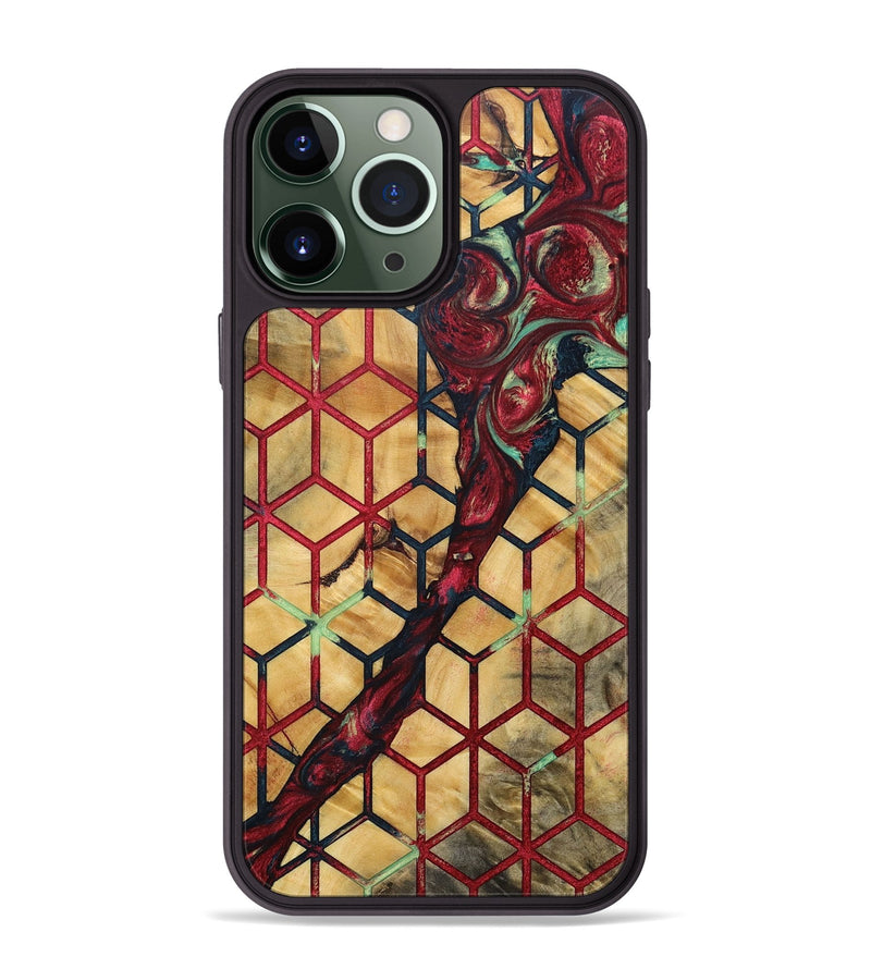 iPhone 13 Pro Max Wood+Resin Phone Case - Gwendolyn (Pattern, 693686)