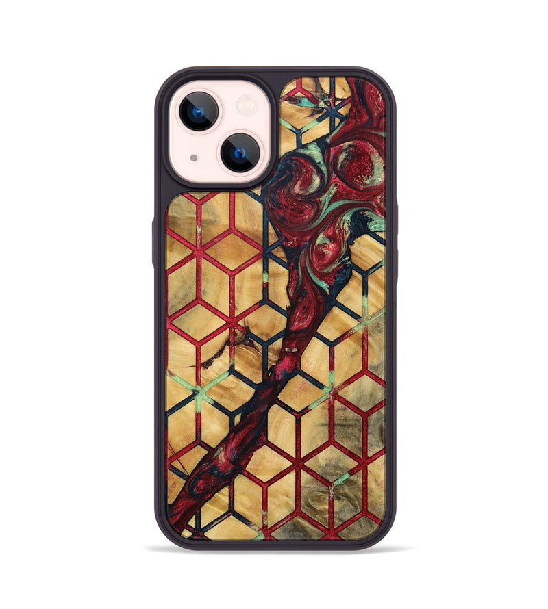 iPhone 14 Wood+Resin Phone Case - Gwendolyn (Pattern, 693686)