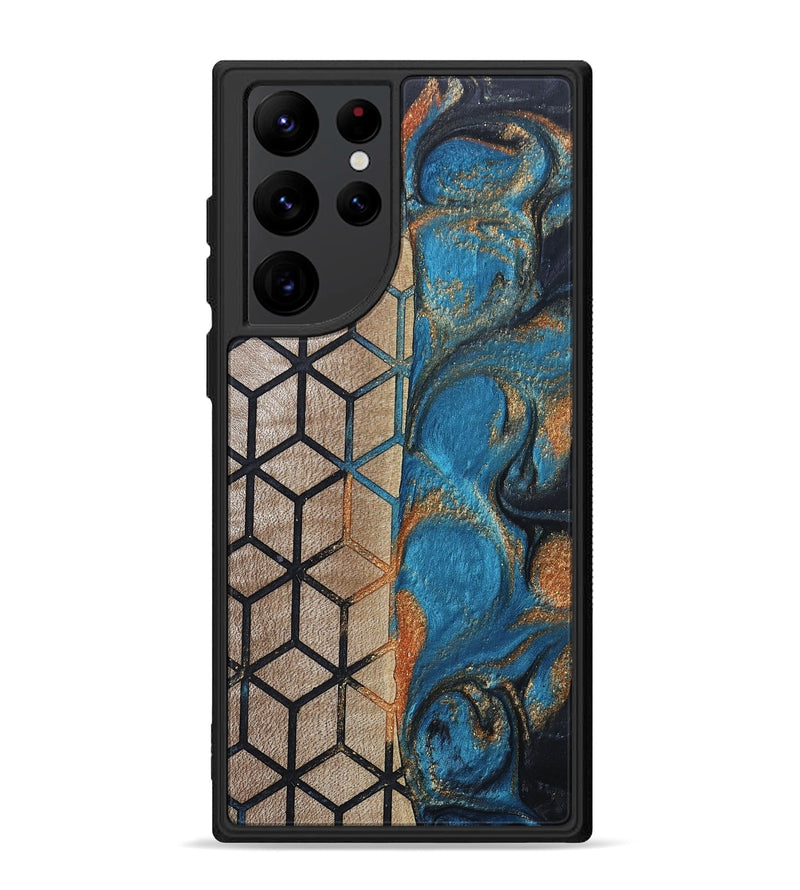Galaxy S22 Ultra Wood+Resin Phone Case - Jennie (Pattern, 693695)