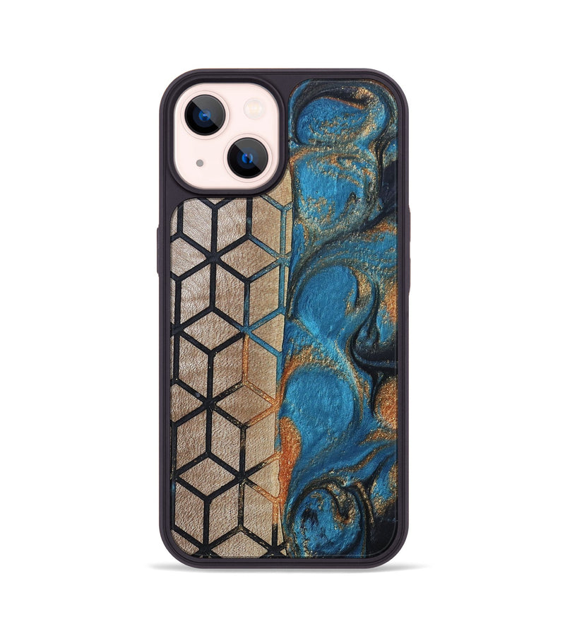 iPhone 14 Wood+Resin Phone Case - Jennie (Pattern, 693695)