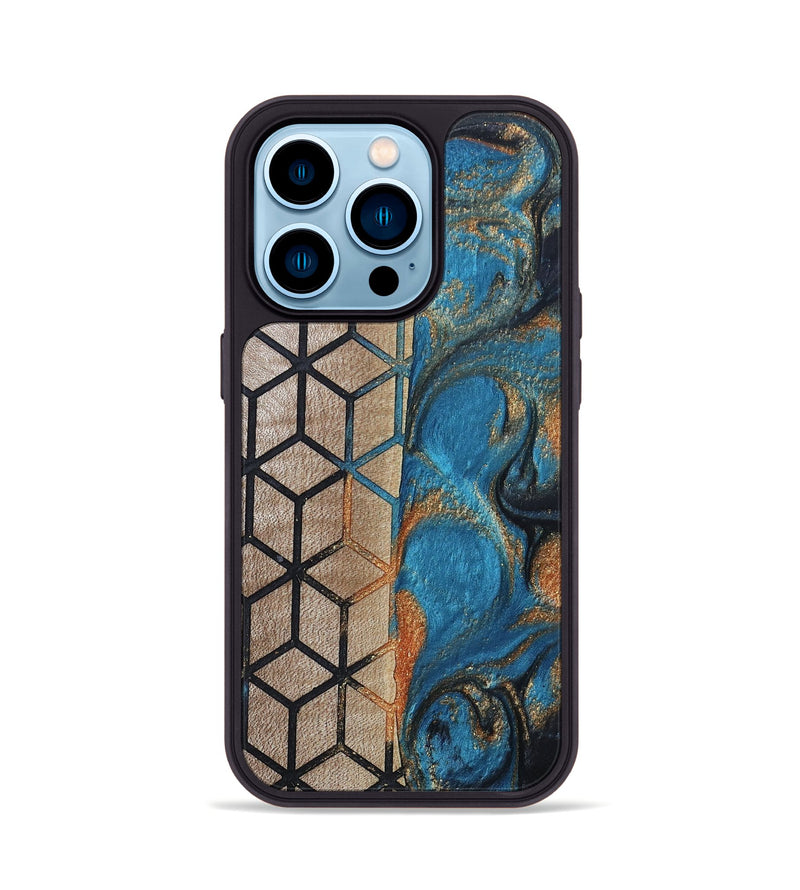 iPhone 14 Pro Wood+Resin Phone Case - Jennie (Pattern, 693695)