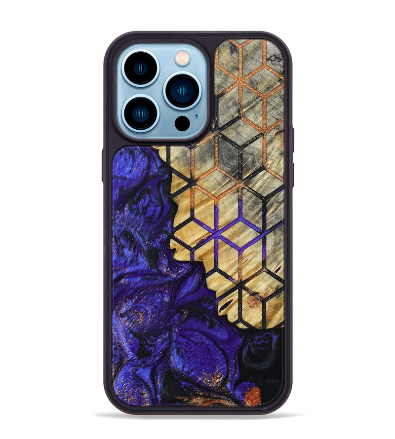 iPhone 14 Pro Max Wood+Resin Phone Case - Roderick (Pattern, 693700)