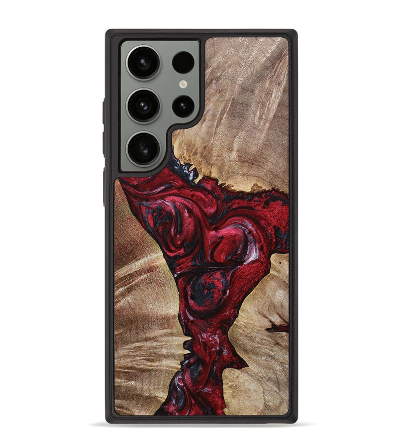 Galaxy S23 Ultra Wood+Resin Phone Case - Aleah (Red, 693721)